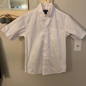 Boys white button down shortsleeve shirt